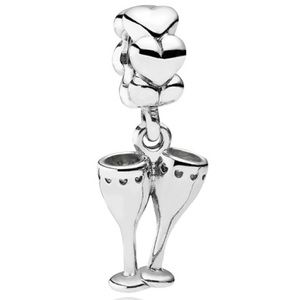 Retired New in Box Pandora Cheers Champagne Flutes Charm